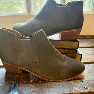 BP Gray Suede Ankle Booties